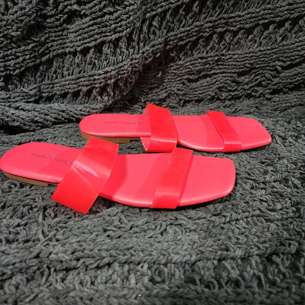 Marc Fisher Jelly Strap Red Women's Sandals Size 6